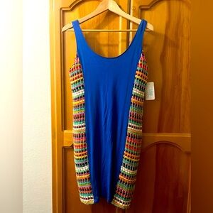 NWT Judith March Knit Panel Blue Dress